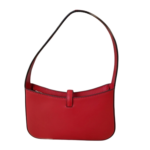 Michael Kors Lyra Red Leather Shoulder Bag - Picture 2 of 6